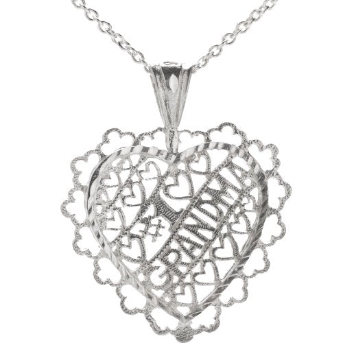 Sterling Silver Number One Grandma Pendant Necklace, 18"