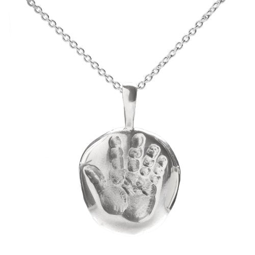 Sterling Silver Baby Handprint Pendant Necklace, 18"
