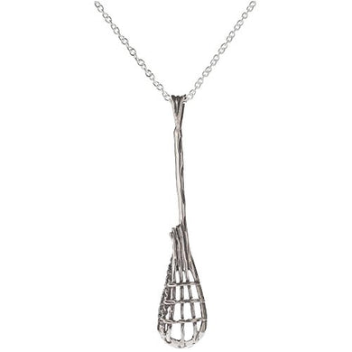 Sterling Silver Lacrosse Pendant Necklace, 18
