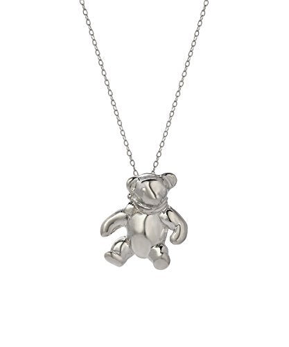 Sterling Silver Teddy Bear Pendant Necklace, 18