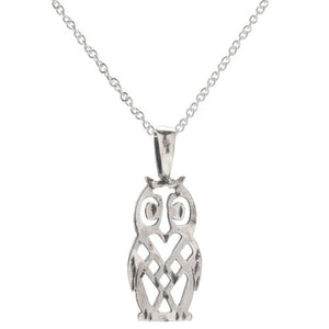 Sterling Silver Owl Pendant Necklace, 18"