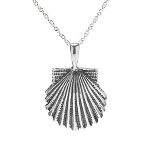 Sterling Silver Clam Pendant Necklace, 18"