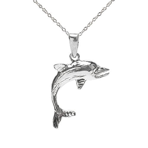 Sterling Silver Dolphin Pendant Necklace, 18