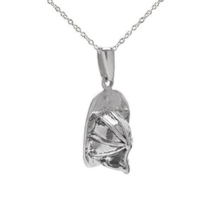Sterling Silver Fire Rescue Hat Pendant Necklace, 18"