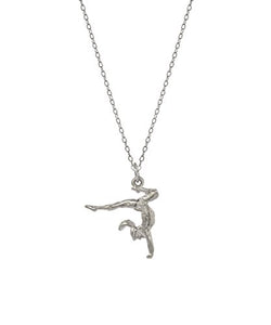 Sterling Silver Gymnast Pendant Necklace, 18"