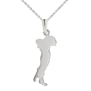Sterling Silver Country Pendant Necklace, 18"