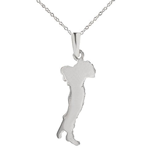 Sterling Silver Country Pendant Necklace, 18