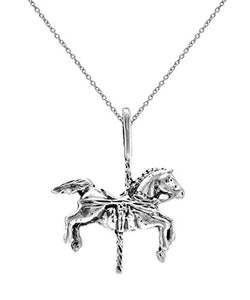 Sterling Silver Carousel Pendant Necklace, 18"