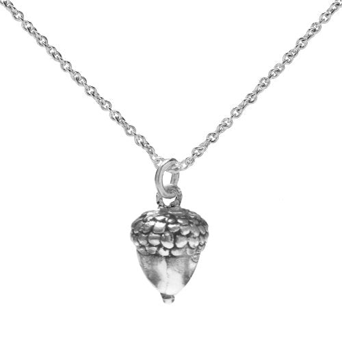 Sterling Silver Acorn Pendant Necklace, 18