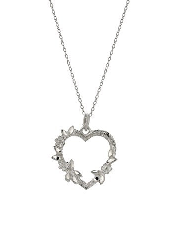 Sterling Silver Daisy Open Heart Pendant Necklace, 18"