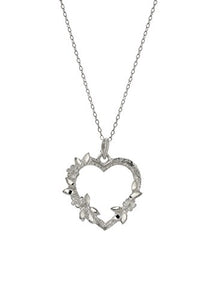 Sterling Silver Daisy Open Heart Pendant Necklace, 18"