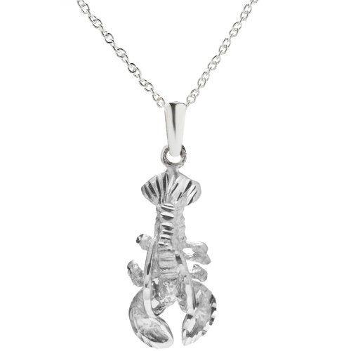 Sterling Silver Lobster Pendant Necklace, 18"