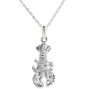 Sterling Silver Lobster Pendant Necklace, 18"