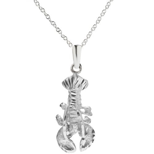 Sterling Silver Lobster Pendant Necklace, 18