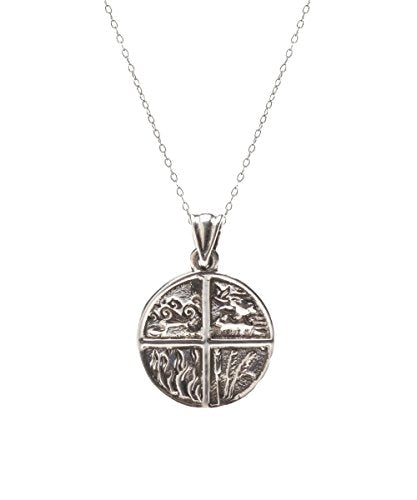 Sterling Silver Four Elements Pendant Necklace, 18"