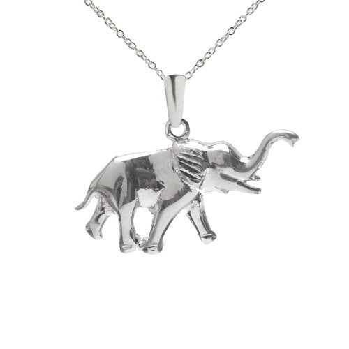 Sterling Silver Elephant Pendant Necklace, 18"