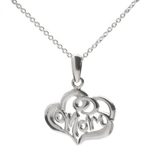 Sterling Silver Mom Necklace, 18"