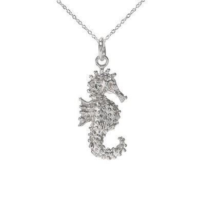 Sterling Silver Seahorse Pendant Necklace, 18