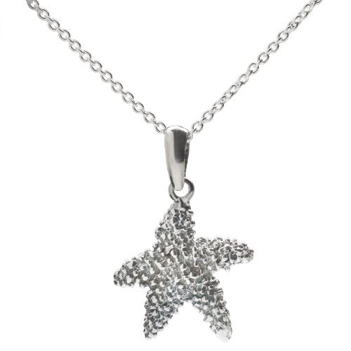 Sterling Silver Starfish Pendant Necklace, 18"