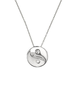 Sterling Silver Yin Yang Pendant Necklace, 18"