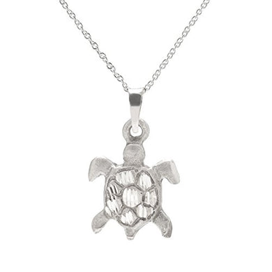 Sterling Silver Turtle Pendant Necklace, 18