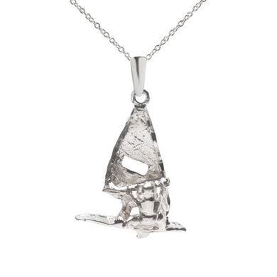 Sterling Silver Windsurfing Pendant Necklace, 18