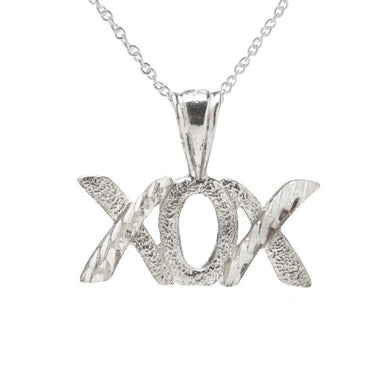 Sterling Silver XO Pendant Necklace, 18