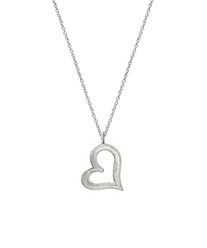 Sterling Silver Sideways Heart Pendant Necklace, 18"