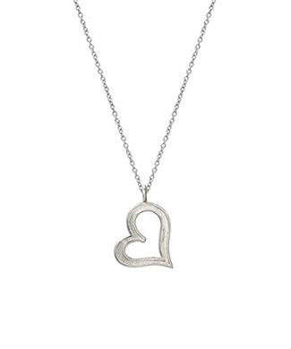 Sterling Silver Sideways Heart Pendant Necklace, 18