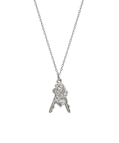 Sterling Silver Keys To My Heart Pendant Necklace, 16"