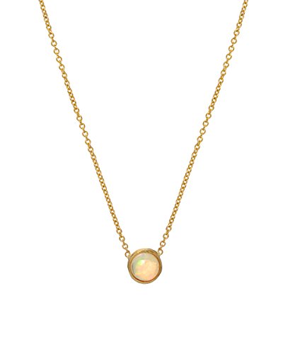 14k Yellow Gold Opal Fireburst Necklace, 18"