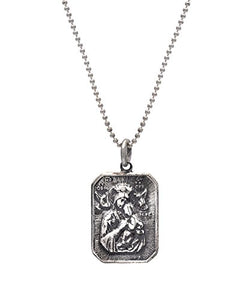 Sterling Silver Mother Mary Medallion Pendant Necklace, 18"