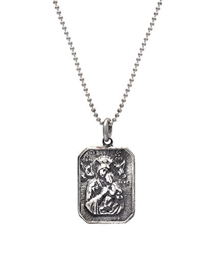Sterling Silver Mother Mary Medallion Pendant Necklace, 18