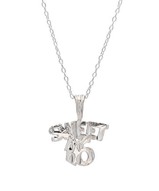 Sterling Silver Sweet 16 Pendant Necklace, 18