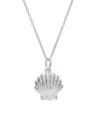 Sterling Silver Scallop Shell Pendant Necklace, 18