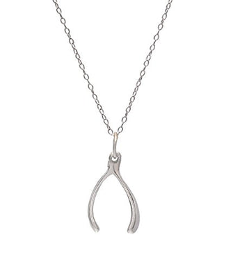 Sterling Silver Wishbone Pendant Necklace, 18