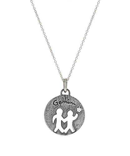Sterling Silver Reversible Zodiac Diamond Pendant Necklace, 18"