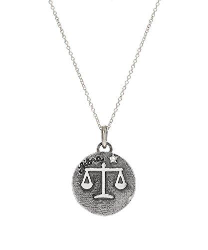 Sterling Silver Reversible Zodiac Diamond Pendant Necklace, 18"