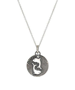 Sterling Silver Reversible Zodiac Diamond Pendant Necklace, 18"