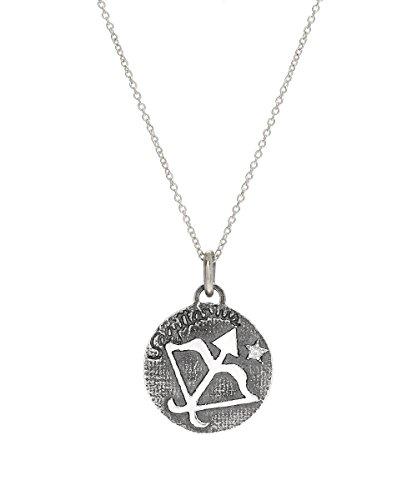 Sterling Silver Reversible Zodiac Diamond Pendant Necklace, 18"