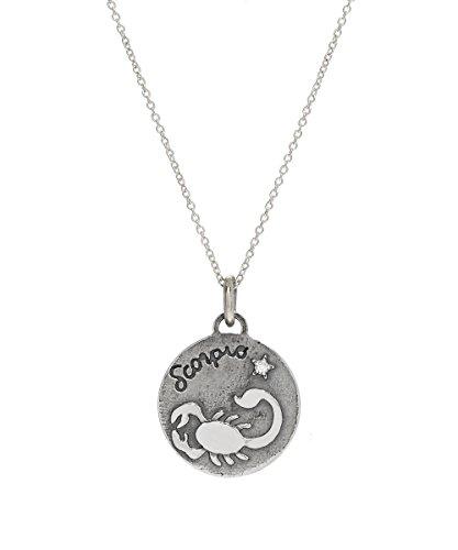 Sterling Silver Reversible Zodiac Diamond Pendant Necklace, 18"