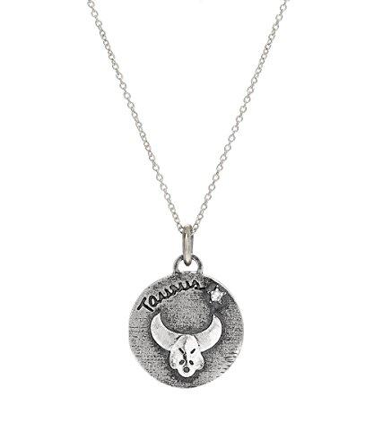 Sterling Silver Reversible Zodiac Diamond Pendant Necklace, 18"