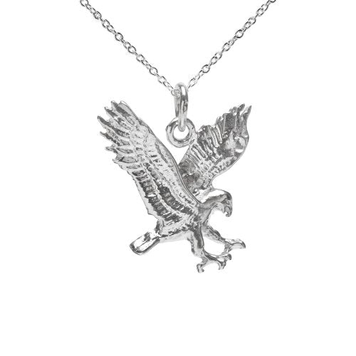 Sterling Silver Falcon Pendant Necklace, 18