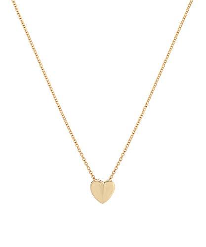 14 Karat Gold Sliding Heart Necklace, 18