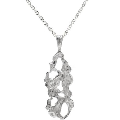 Sterling Silver Nugget Pendant Necklace, 18