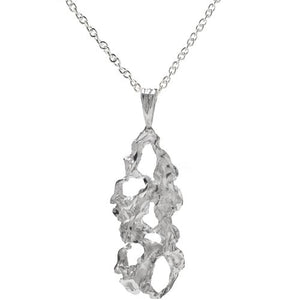 Sterling Silver Nugget Pendant Necklace, 18"