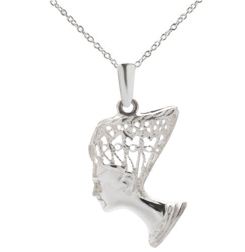 Sterling Silver Queen Nefertiti Pendant Necklace, 18"