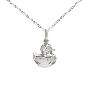 Sterling Silver Baby Duck Pendant Necklace, 18"
