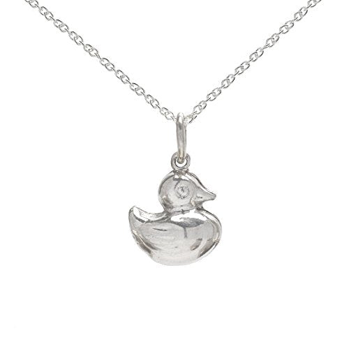 Sterling Silver Baby Duck Pendant Necklace, 18
