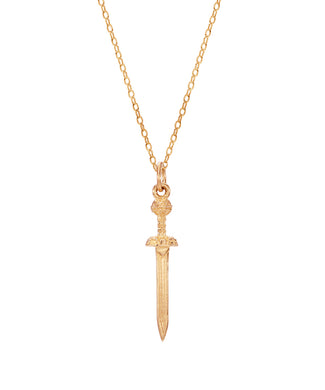 14KT Yellow Gold Gladius Sword Pendant, 18